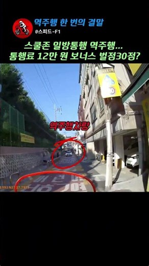 The consequence of one wrong-way drive: 120,000 won toll + 30 penalty points #SchoolZone #OneWayS...