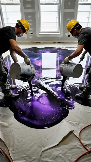 😱“The Most Satisfying Epoxy Floor Transformation Ever (Galaxy Floor