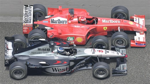 Michael Schumacher vs Mika Häkkinen | Ferrari F2001 vs McLaren MP4-16 | F1 2001 at Indianapolis #F1 #michaelschumacher #mikahakkinen | Raceluxius Horizon