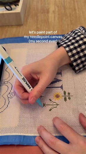 Beginner Needlepoint Canvas Painting Tutorial