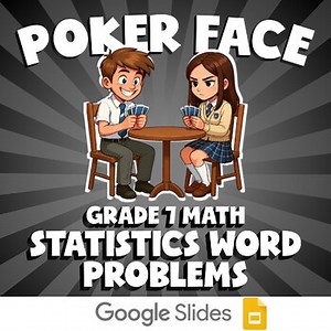 Statistics Word Problems POKER FACE Math Game | No Prep Grade 7 Review
