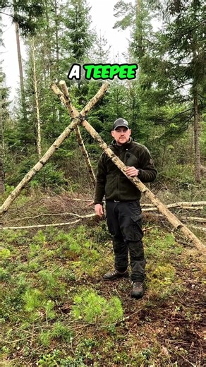 Building a Forest Teepee Survival Shelter in the Wild! #survival #wintercamping #survivalskills