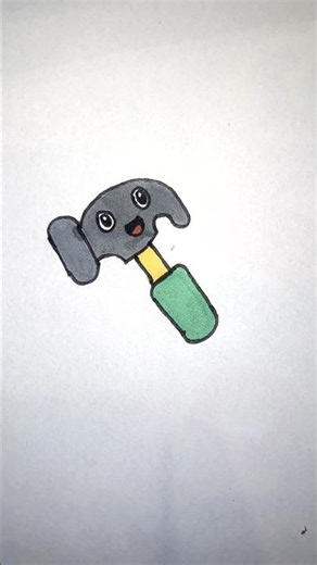 🔨 Draw a Hammer in Seconds | Easy Drawing & Coloring for Kids #Shorts