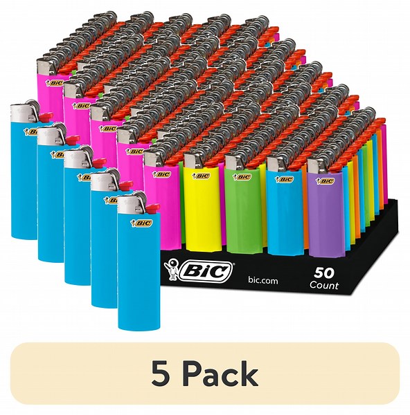 (5 pack) BIC Maxi Pocket Lighter, Assorted Colors, 1 Count Pack of Lighters, America's Number 1 Lighter