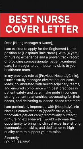 The best cover letter for a nurse