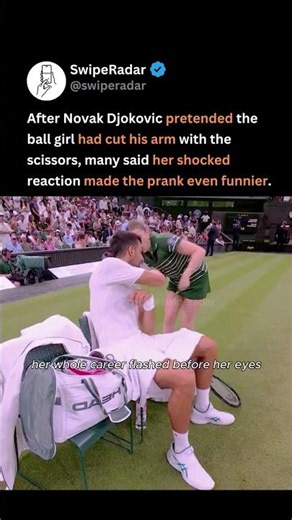 novak djokovic's got you prank on the ball girl at wimbledon has fans laughing 😭😂 #djokovic