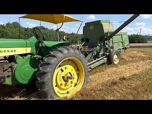 John Deere 730 Tractor and John Deere 42 Pull Type Combine