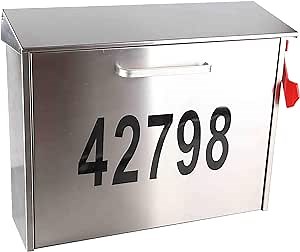 Wall Mount Locking Mailbox with Code Lock - Large Capacity Security Password Lock Mailbox Outside - Waterproof Stainless Steel Vertical Drop Mail Box Outdoor