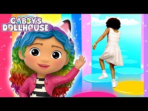 Making Rainbows with Every Step! 🌈 Color Game for Kids | GET MOVING WITH GABBY