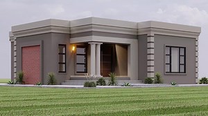 Modern 2 Bedroom Flat Roof House Plan with 2 Bathrooms