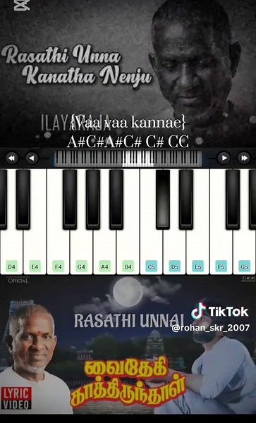 Raasaathi Unna Kaanadhu Nenju Piano Tutorial