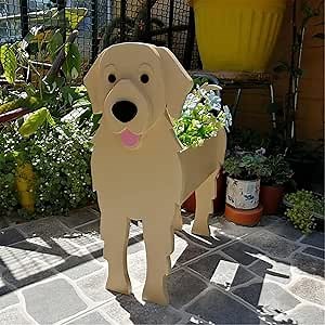 Dog Planter, Storage Containers Planters, Garden Pet Pots Decorative Ornaments, Animal Shaped for Home, Outdoor Plants, Handmade Pots. (Golden Retriever)