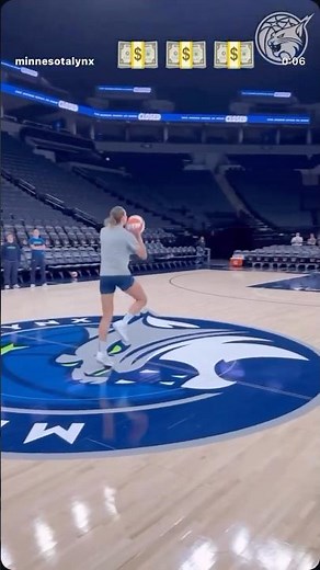 Alanna Smith hits from half court in shoot around