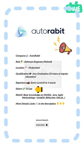 Software Engineer 💻 | AutoRabit is Hiring 📢 | Apply Now 👇👇👇