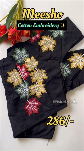 @Meesho cotton embroidery blouse😱🦋|| 286/- only|| #shorts #shortsviral