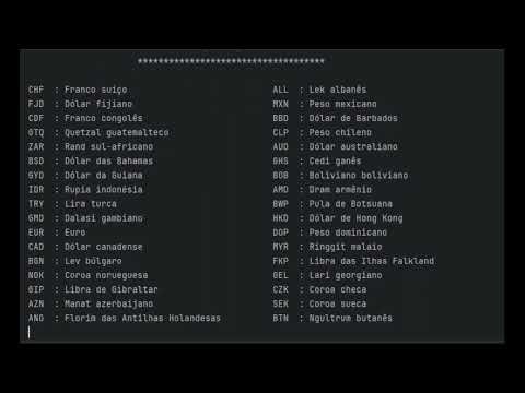 Vídeo de demonstração - Conversor de Moeda - Challenge ONE - Java - Back end
