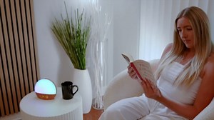 Sunrise Alarm Clock with Sound Machine - Wake Up Light, Wood Grain, Bluetooth, Dual Digital Alarm Clocks for Bedrooms, Adjustable Brightness, 30 Sleep Sounds, White Noise Machine for Baby & Adults