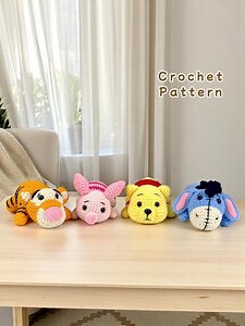 Winnie the Pooh Crochet Pattern: Amigurumi Pooh, Tigger, Piglet, Eeyore (PDF Download)
