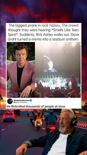The biggest prank in rock history #Rickroll #RickAstley #liveprank