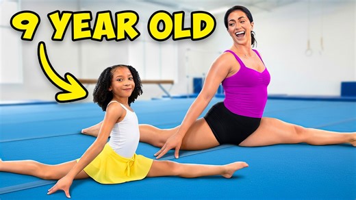 Britt Hertz challenges a professional small-scale gymnast