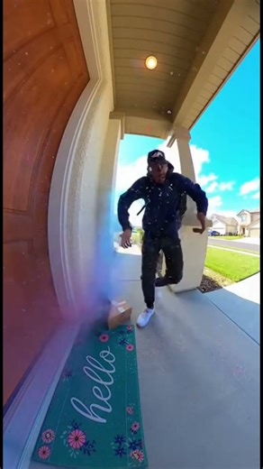 Door Bell Video of a Porch Thief Bait Box Paint Exploded