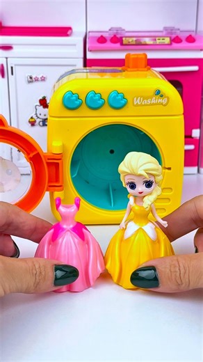 ASMR Toy Unboxing Frozen Elsa & Washing Machine Toy 🧺 | Satisfying Toy Sounds #Shorts