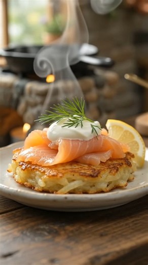 English Title: Miniature Potato Rösti with Smoked Salmon 🥔🥓 | Tiny Cooking ASMR
