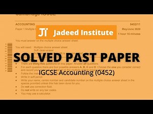 0452/11/o/n/21 | IGCSE Accounting Solved Past Papers | MCQs | 2022