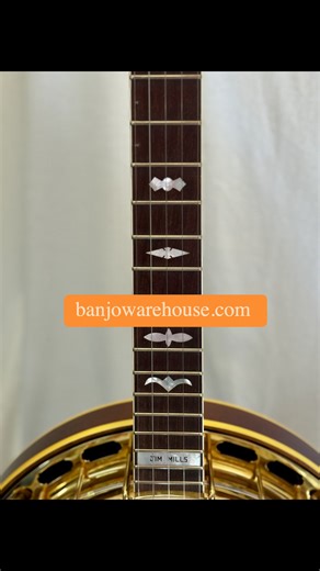 ✨ 2008 Huber Jim Mills Signature Banjo ✨ Rare mahogany beauty with gold engraved hardware based on Jim Mills' Gibson RB-75 "Mack Crowe" Serial #608-48 | $5,999.99 The tone is absolutely magical 🎵 #HuberBanjo #JimMills #VintageBanjo #BluegrassBanjo #BanjoWarehouse | Banjo Warehouse