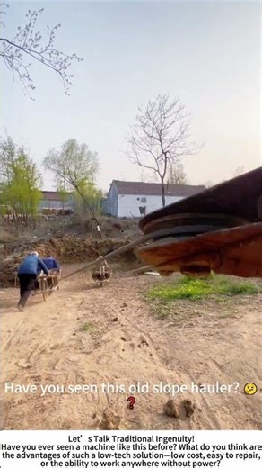 Ingenious Old‑School Machine – Hauling Carts Up a Slope with Wood and Gravity! ⚙️