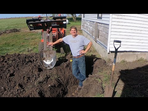 Digging trenches with Kubota B2601 - Bittersweet house flip part 15