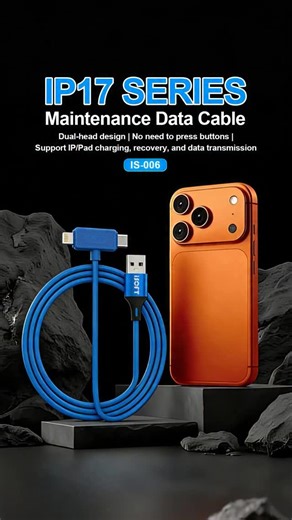 Sunshine Tools on Instagram: "𝗡𝗲𝘄 𝗨𝗽𝗴𝗿𝗮𝗱𝗲 👉 Too many cables messing up your desk? 😵‍💫 Flashing / Data transfer / Charging — one cable is all you need. 🔌⚡ IS-006 repair data cable now upgraded to IP17 series! #SUNSHINETOOLS #PhoneRepairTools #ISOFT #repairdatacable"