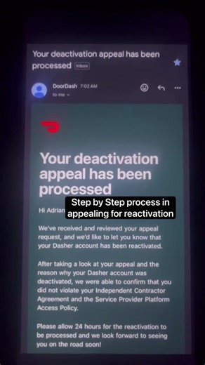 Step by Step guide in apealing for reactivation #doordash #doordasher #doordashdriver
