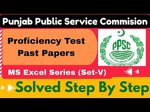 PPSC Proficiency Test | Past Paper | MS Excel Fuel Consumption Log | Step-by-Step | Set-05