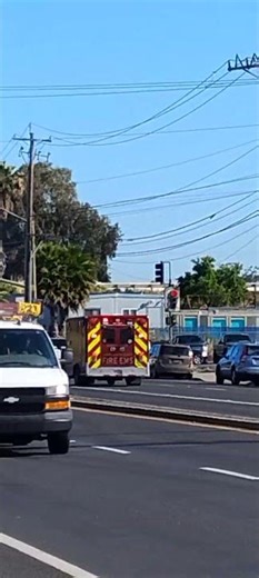 Contra Costa County Fire EMS paramedic ambulance responding code 3 to an emergency call.