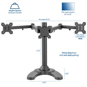 Triple 23" to 32" Monitor Desk Stand