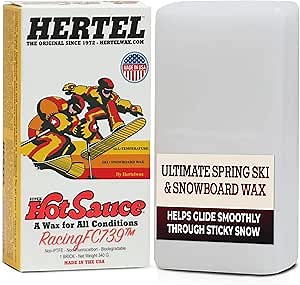Hertel Racing FC739 All Temperature Ski and Snowboard Wax - Easy to Apply, Rub On or Iron On Hot Wax for Snowboards and Skis - Made in USA, All Weather Conditions (340 g)