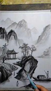 Amazing Mountain Landscape Drawing 😍 Easy Ink Art Tutorial #Drawing #Sketch #Art