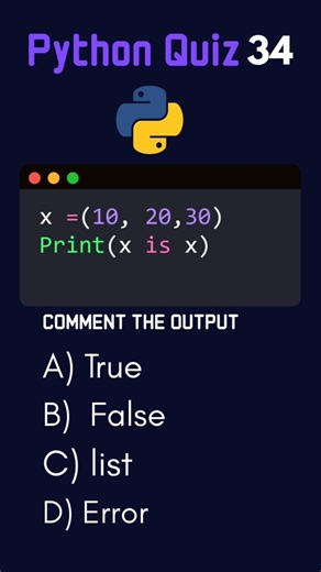 Python MCQ Test Your Brain 🧠 34 #tech #python