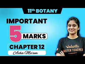 11th Botany + Pure Science | CH 12 - Important 5 Marks | 2nd Mid Term 2024 | Asha Ma'am