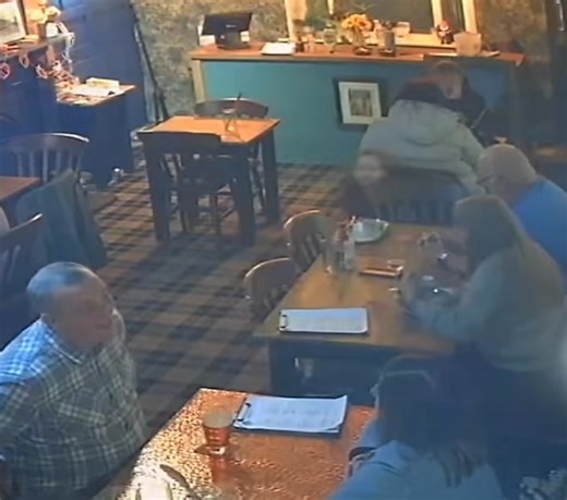 My mates kid Noah walked past and gave the gentleman his fork then stole a chip 😝 | The Britannia Inn- Middleton Gardens