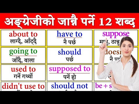 English grammar in Nepali - used to, should, have to, supposed to, going to