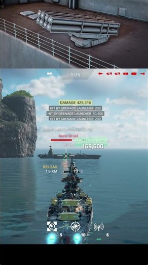 New Grenade Launcher PHL-191 (370 mm)Damage Brust🔥 | Modern warships#shorts