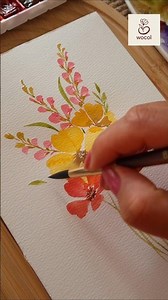 Watercolor flower bouquet painting for beginners #wocol #123watercolorflowers