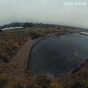 The cliff on the 8th hole at Pebble. Anyone's palms sweaty? | PGA TOUR