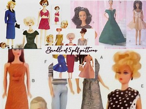 Simplicity Patterns-pdf 5 SETS Vintage Fashion Dolls 11-1/2" Sewing Pattern | Wardrobe Clothes for Dolls 11-1/2" | 2 Sets - English | - Etsy