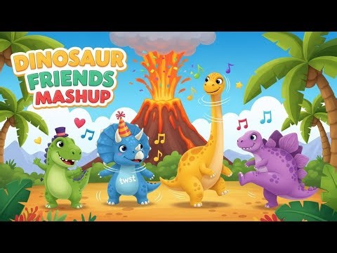 Dinosaur Friends Song Mashup | Buzzy Tune’s Time | Fun Dino Songs for Kids