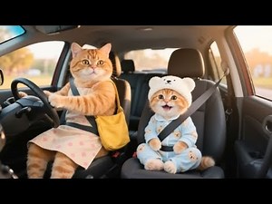 Mama Cat Teaches Pizza 🍕 — Ginger Kitten Becomes a Chef & Welcomes Friends 🎉🐾