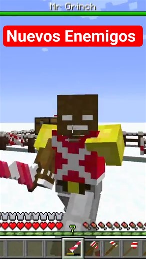 3 ENEMIGOS NAVIDEÑOS EN MINECRAFT | Mod Christmas Land #shorts