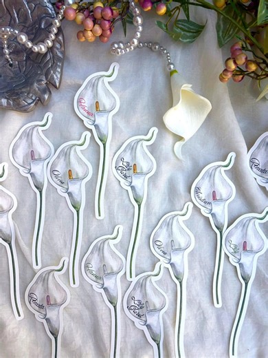 Custom Calla Lily Wedding Place Cards, Personalized Name Cards, RSVP Enclosure - Etsy
